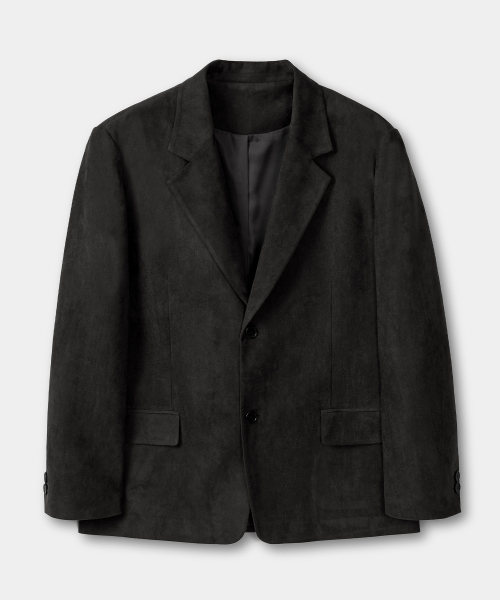 엑스컨테이너 클래식 버튼 스웨이드 블레이저 (BLACK)
