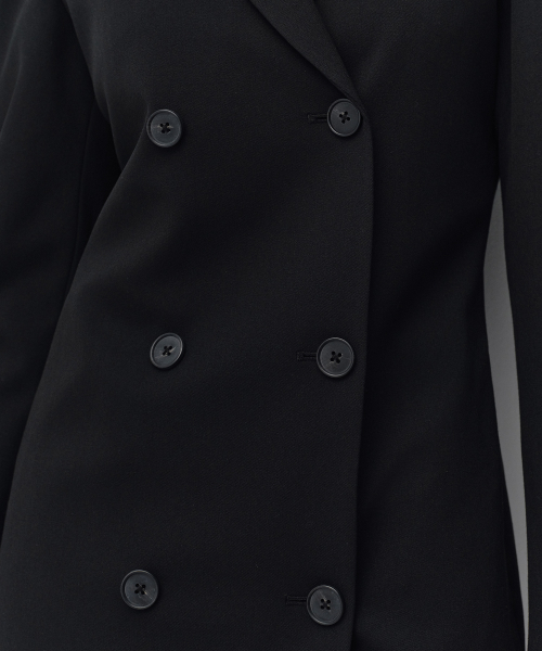 Women's Double-Breasted Blazer Dress [Black] thumbnail 7