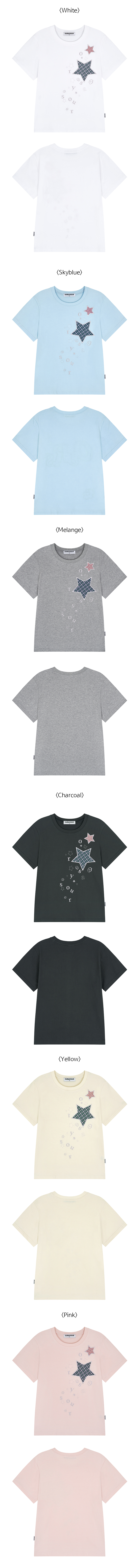 CHECK TWO STAR TEE - 6 COLORS WHITE
