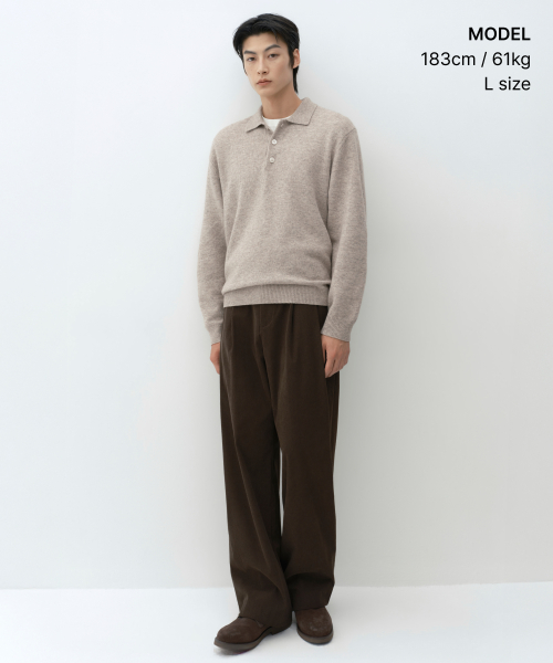 [VICTORIA WOOL] Minimal Collared Knit [Oatmeal] thumbnail 4