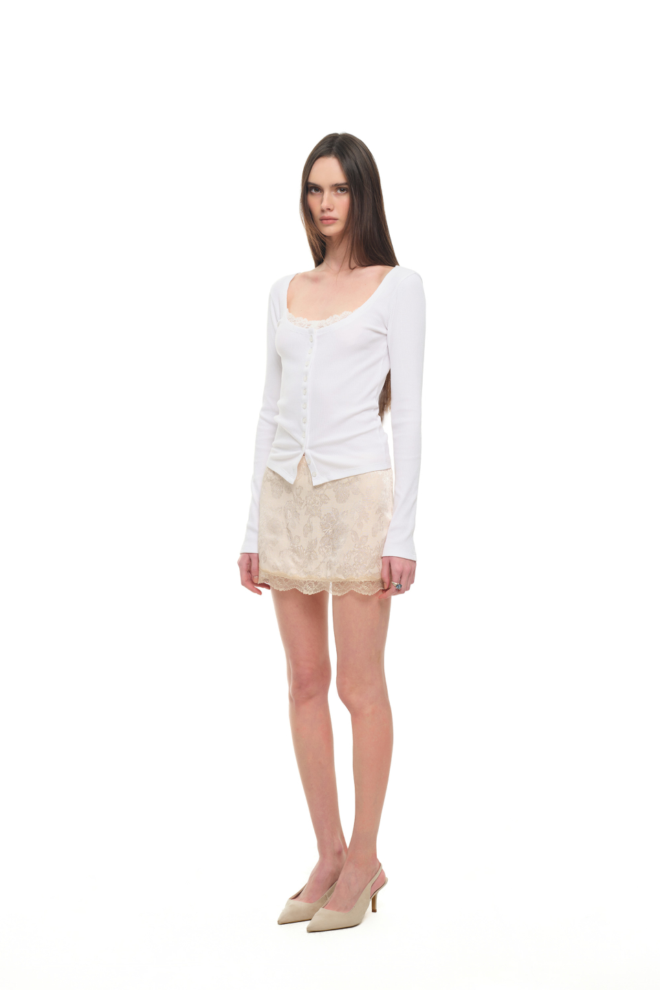TOOMUCHTAX LACE TRIM SLIP CAMISOLE PINK