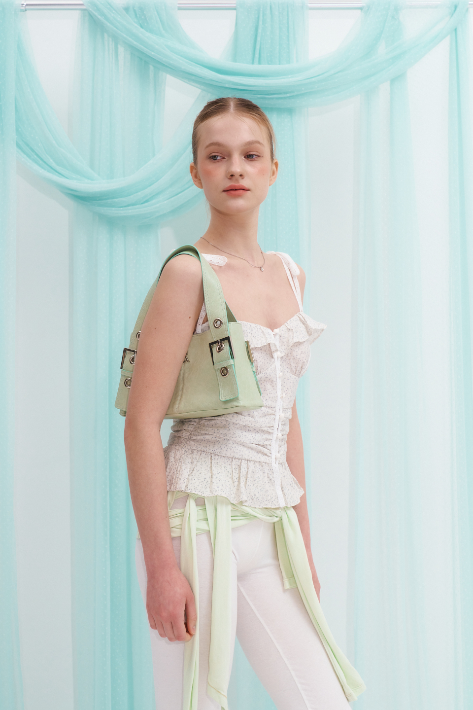 DRYROSE FLOWER TAPE TOP - 2 COLORS MINT