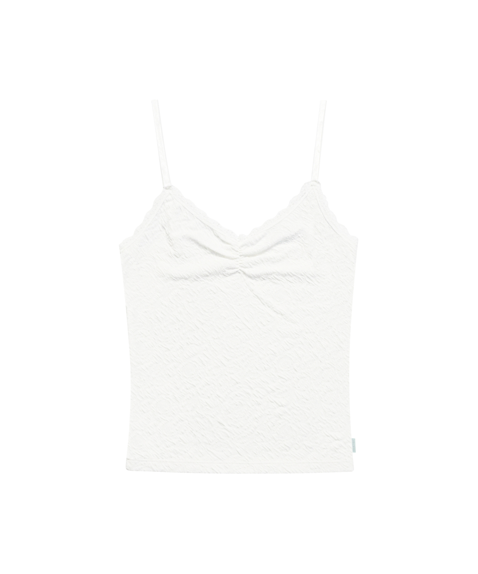 FLOWER EMBOSSED SLEEVELESS MINT - 4 COLORS IVORY