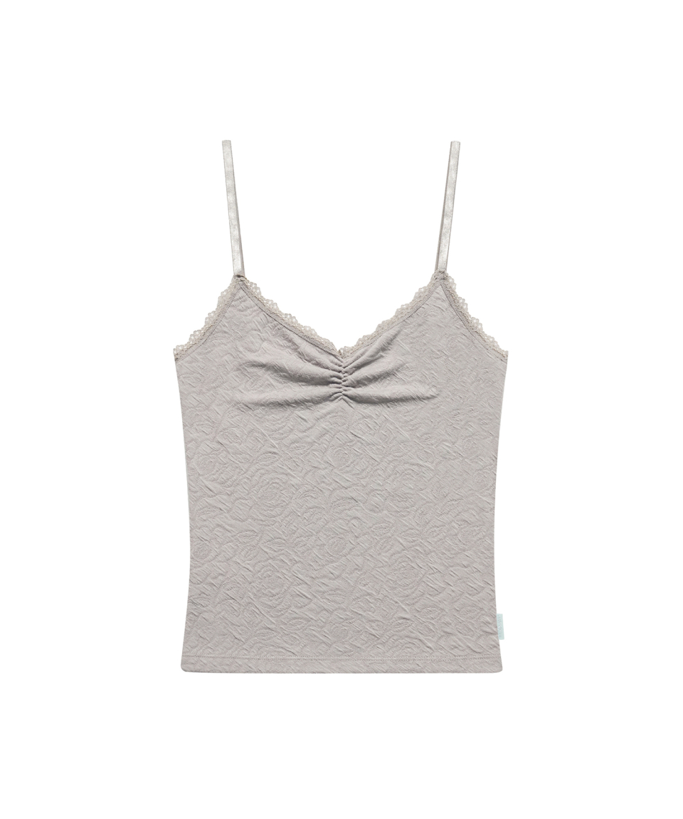 FLOWER EMBOSSED SLEEVELESS MINT - 4 COLORS GREY