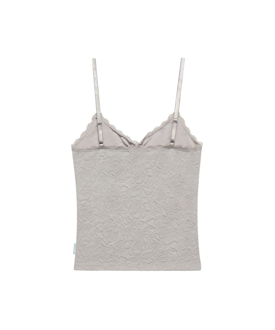 FLOWER EMBOSSED SLEEVELESS MINT - 4 COLORS GREY