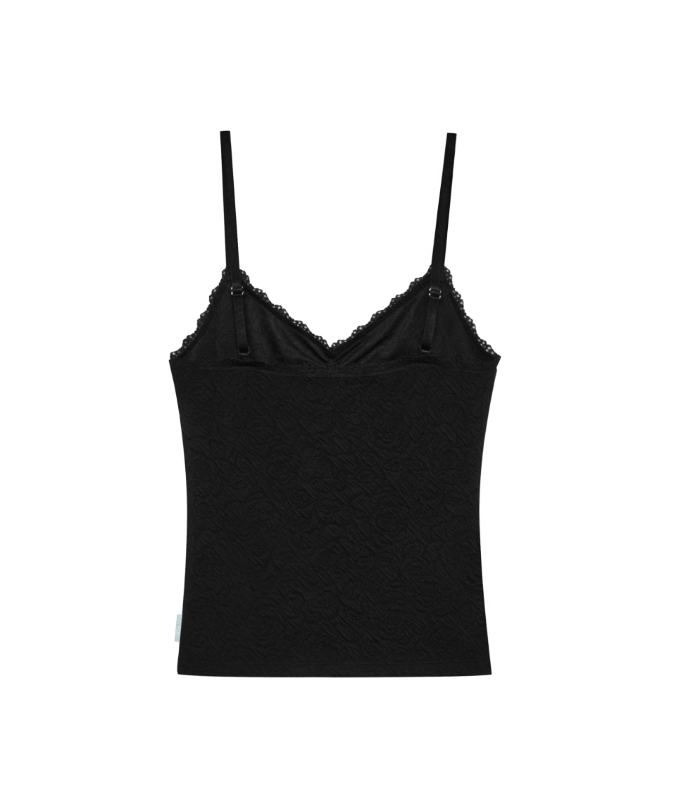 FLOWER EMBOSSED SLEEVELESS MINT - 4 COLORS BLACK