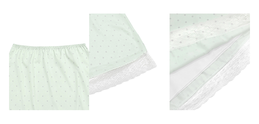 DOT LACE MIDI SKIRT - 5 COLORS LIME