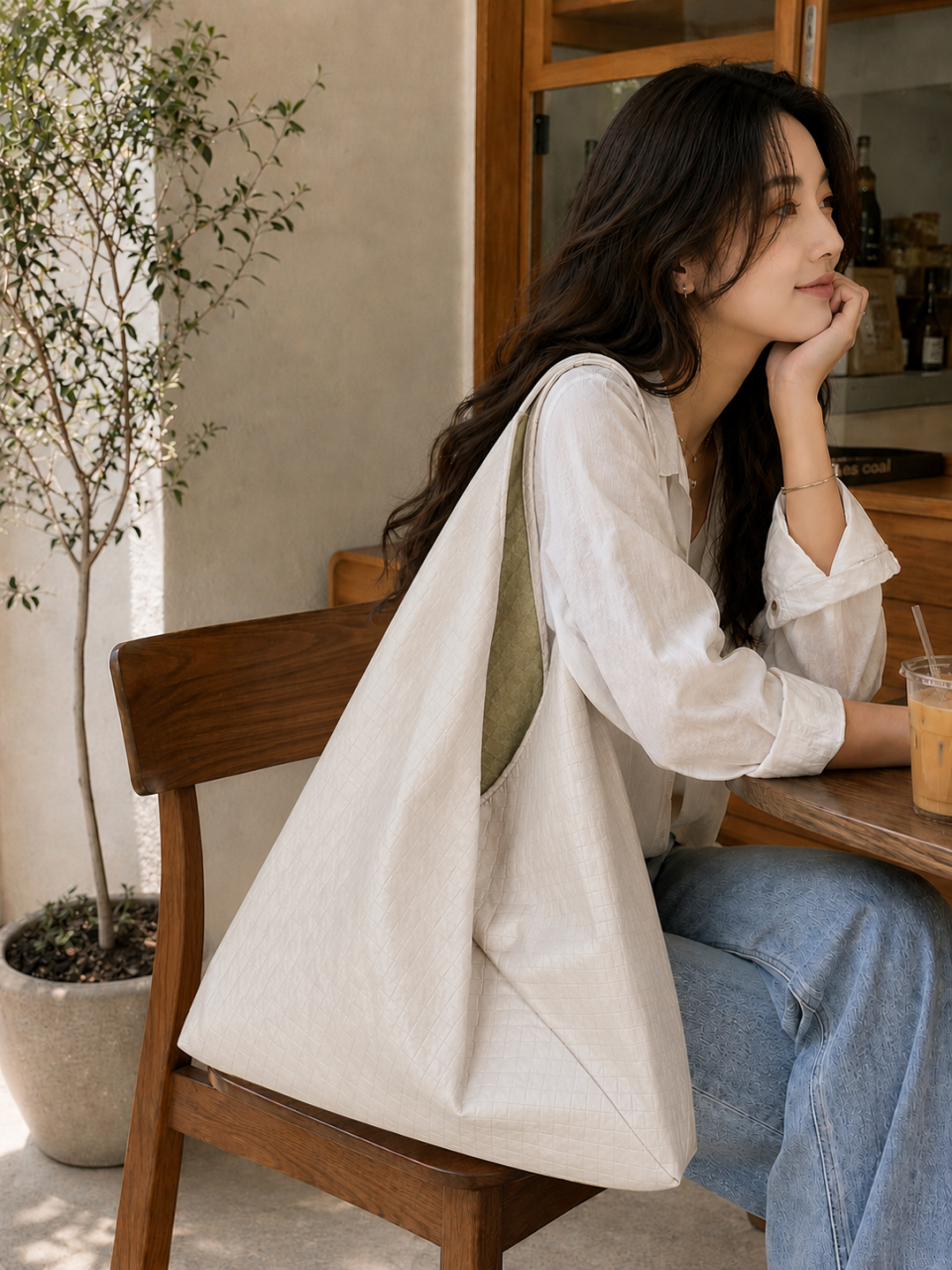 MORE WEAVING HOBO BAG - 2 COLORS CREAM