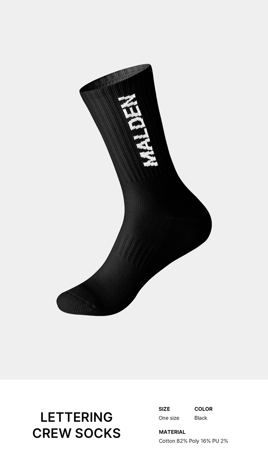 3-PACK LETTERING CREW SOCKS - 2 COLORS BLACK