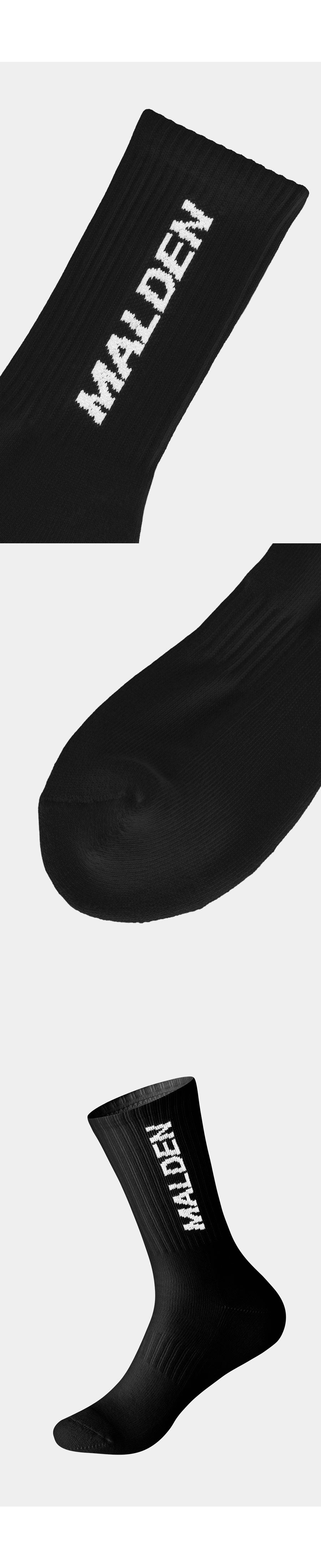3-PACK LETTERING CREW SOCKS - 2 COLORS BLACK