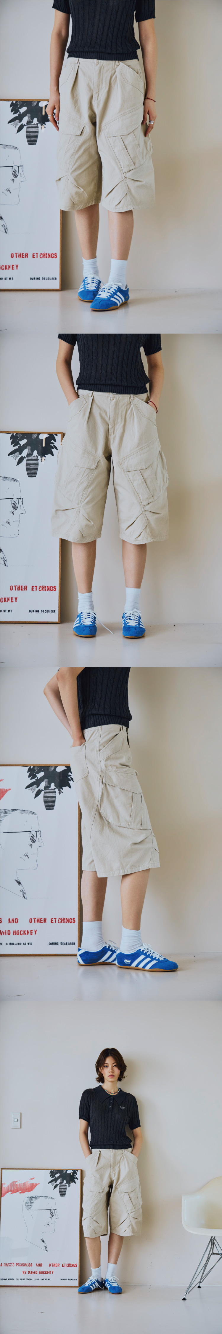 BERMUDA CARGO PANEL PANTS - 2 COLORS AS SHOWN