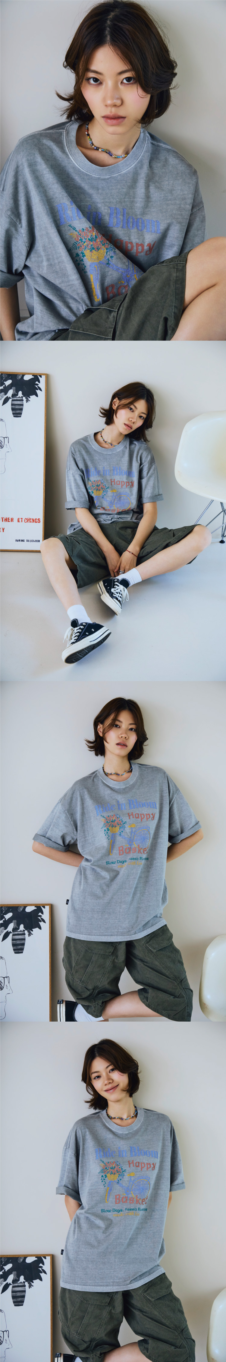 HAPPY PIGMENT SHORT SLEEVE TEE - 2 COLORS GREY