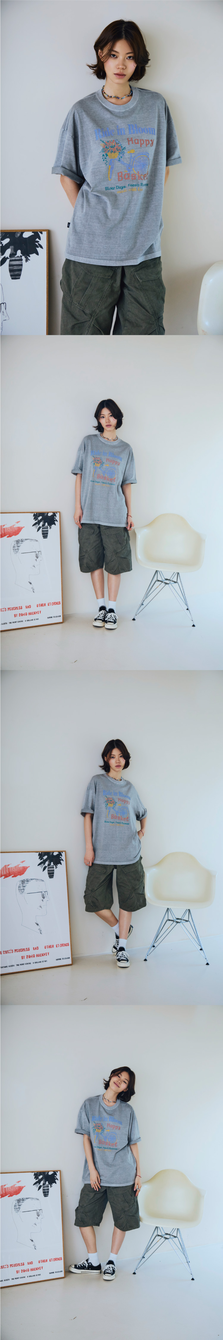 HAPPY PIGMENT SHORT SLEEVE TEE - 2 COLORS GREY