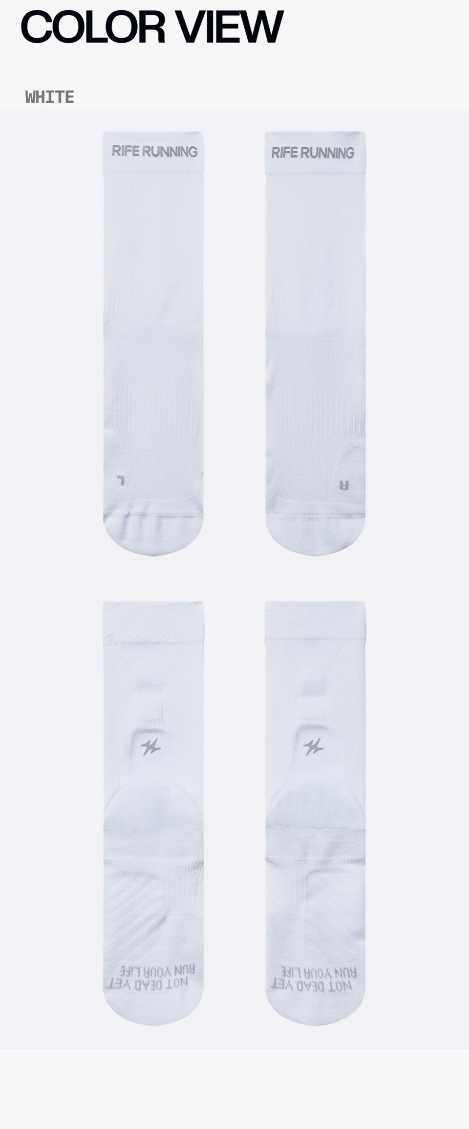 TECHNICAL CORE CUSHIONING RUNNING SOCKS - 2 COLORS WHITE