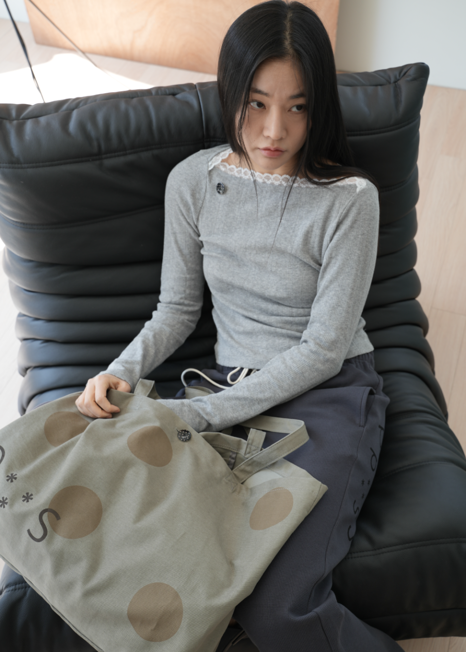 PVS DOT BUTTON BAG - 3 COLORS KHAKI