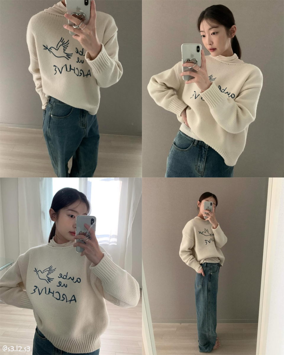 [2COLOR] KNIT - 2 COLORS IVORY
