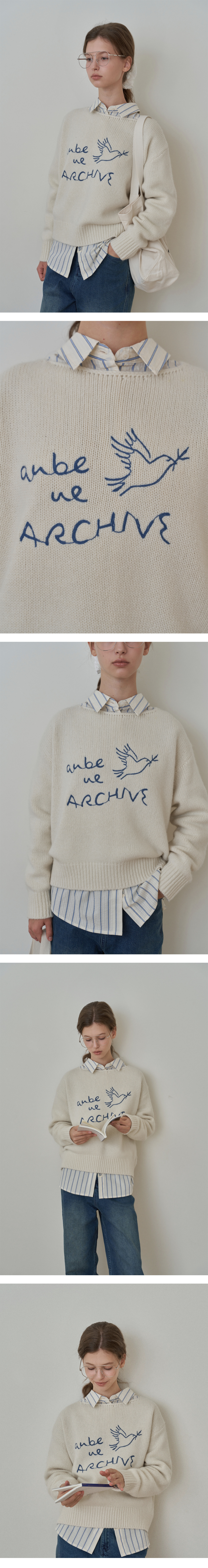 [2COLOR] KNIT - 2 COLORS IVORY