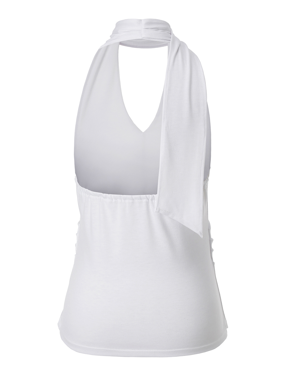 LACE HALTER TIE TOP - 2 COLORS WHITE