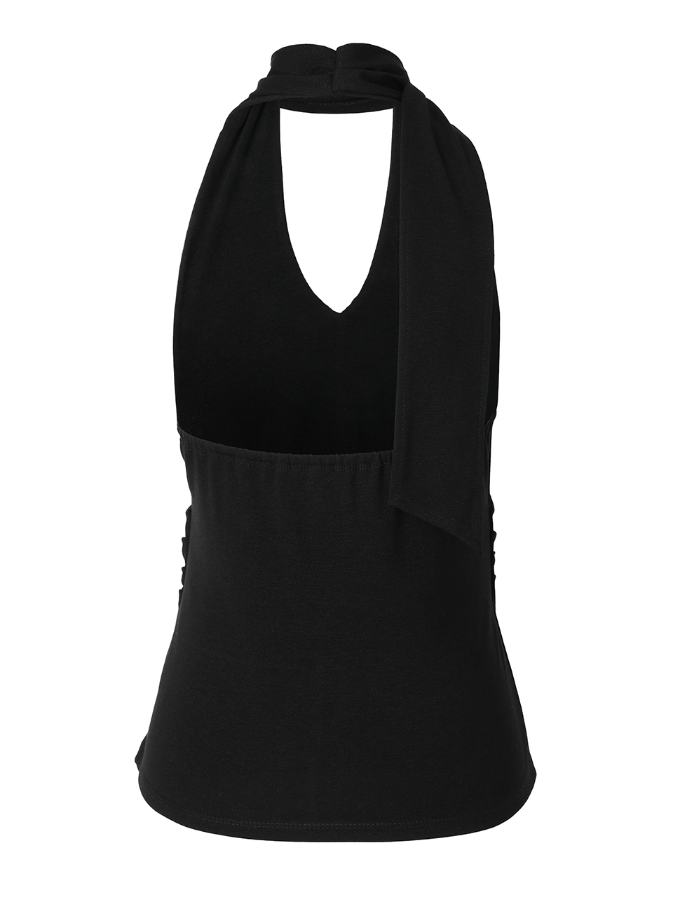 LACE HALTER TIE TOP - 2 COLORS BLACK