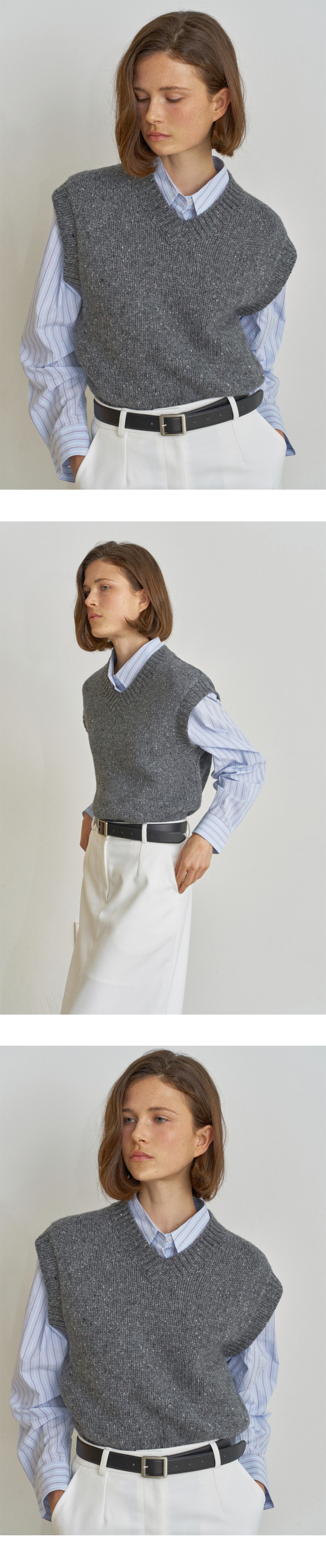 [3COLOR] V KNIT - 3 COLORS IVORY
