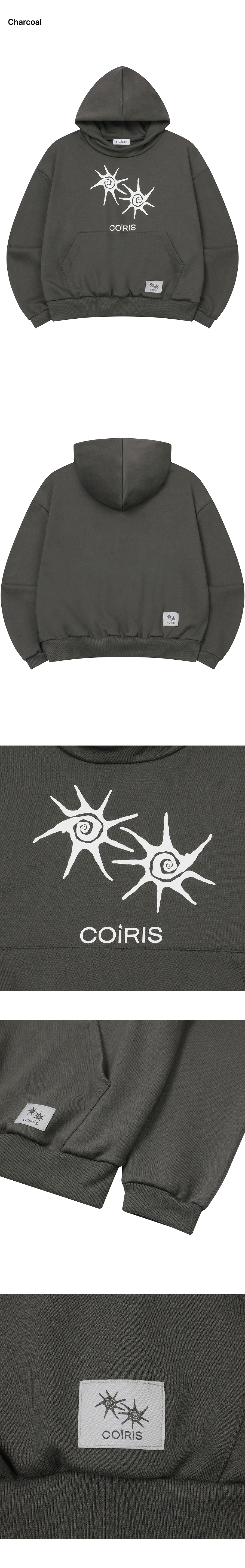 HOODIE TEE UNISEX CHARCOAL