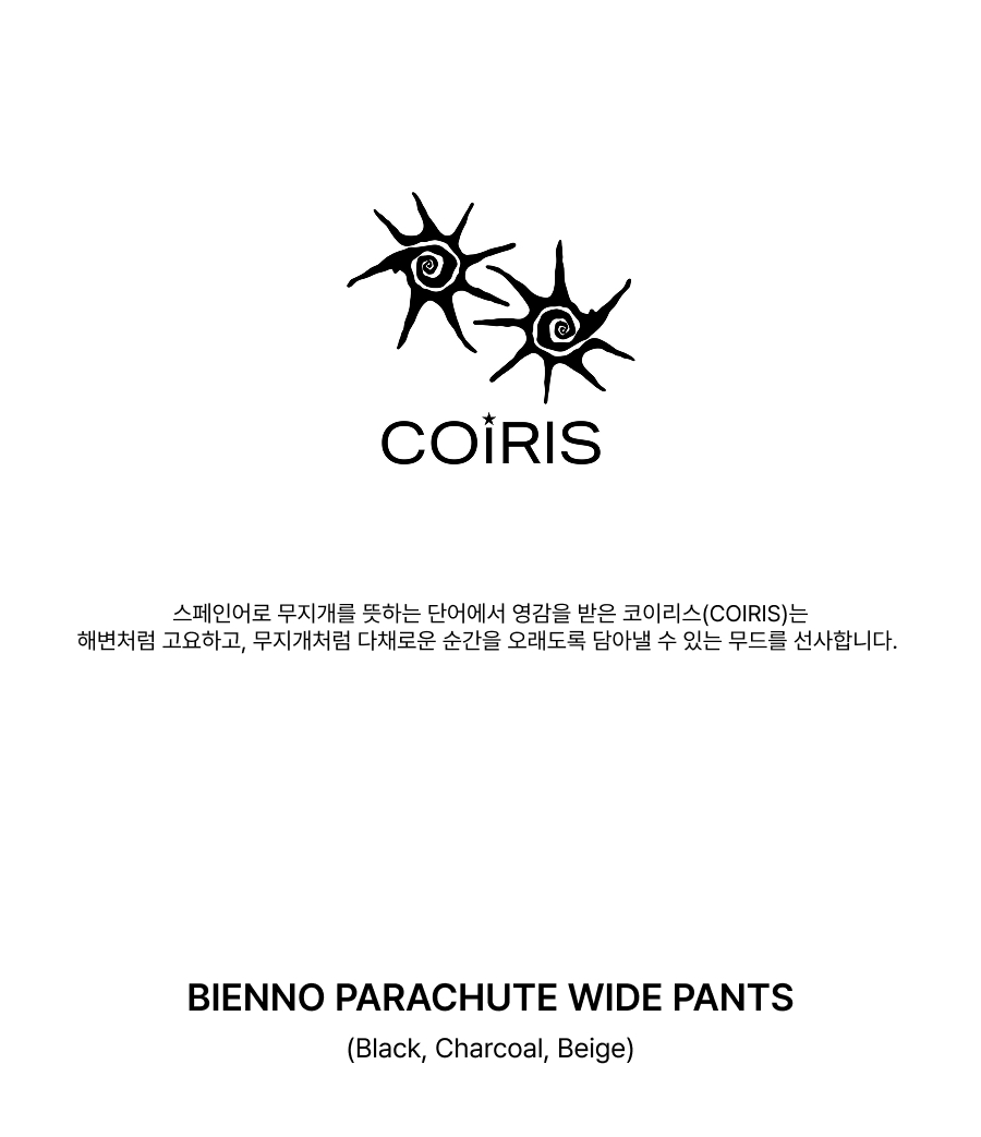 VIENNO PARACHUTE WIDE CARGO PANTS - 3 COLORS BLACK