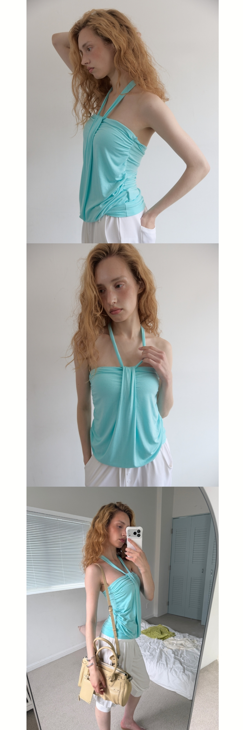 TWIST HALTER TOP (MINT)