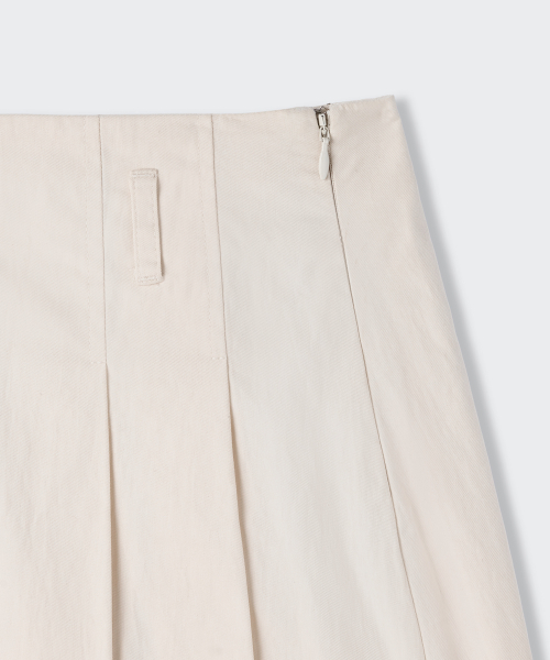 Women's CN Pleated Midi Skirts [Light Beige] thumbnail 4