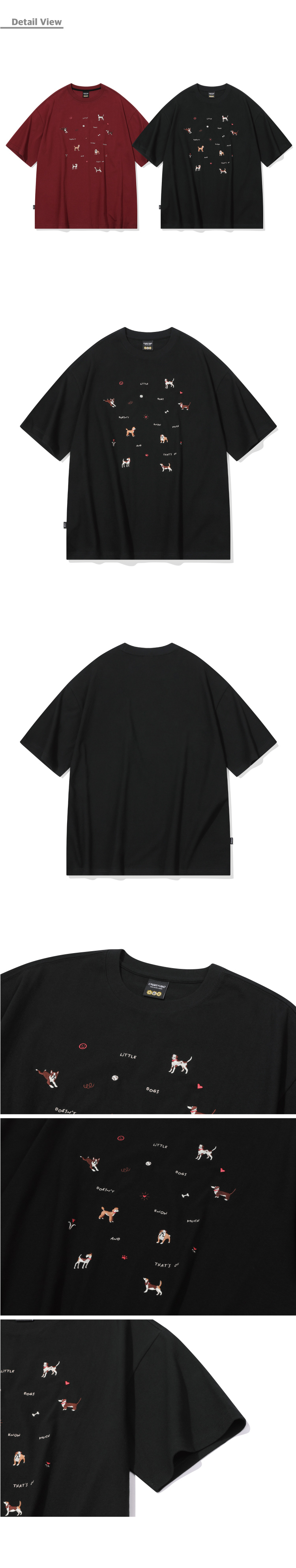PUPPY STITCH SHORT SLEEVE TEE - 2 COLORS BLACK