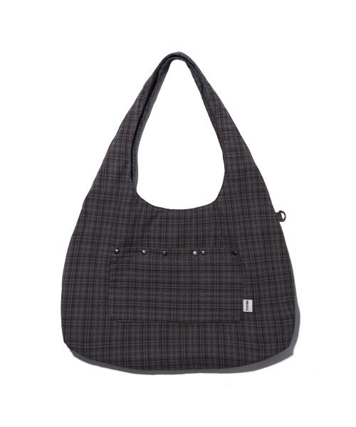 CHECK STUD COTTON BIG BAG - GREY thumbnail 2