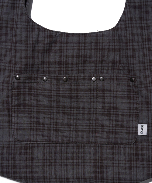 CHECK STUD COTTON BIG BAG - GREY thumbnail 6