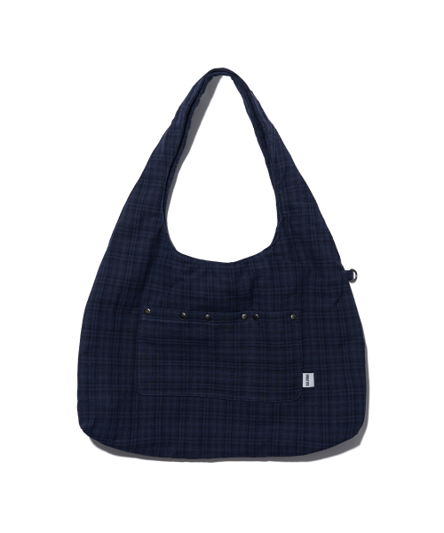CHECK STUD COTTON BIG BAG_NAVY thumbnail 3