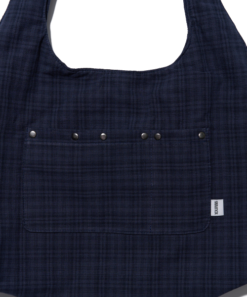CHECK STUD COTTON BIG BAG_NAVY thumbnail 5