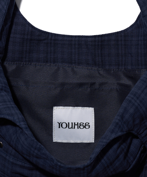 CHECK STUD COTTON BIG BAG_NAVY thumbnail 6