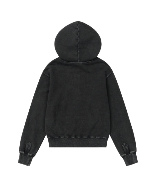 MUSINSA公式 | AAKAM Napoleon Corded Zip-Up Hoodie (Black)