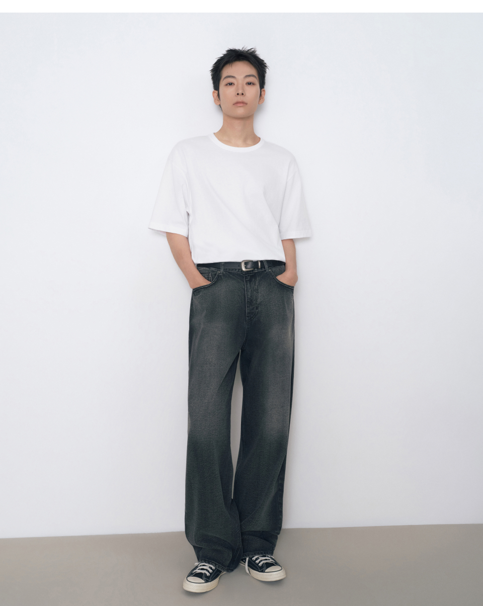 MUSINSA STANDARD MUSINSA STANDARD リラックスフィット クルーネックTシャツ [ホワイト] 画像 6