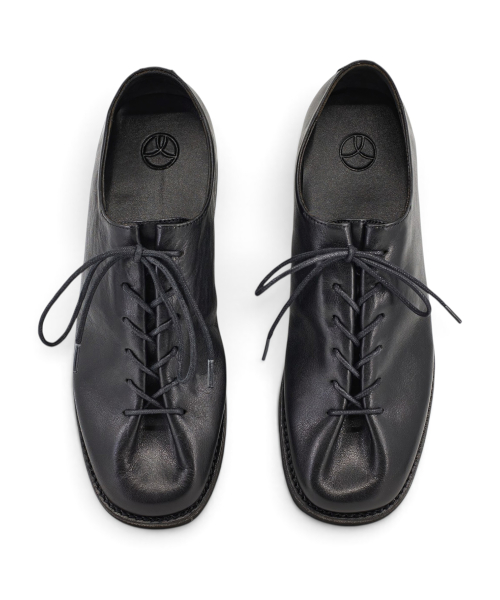 [EXTRALIGHT] 6-Hole Shirring Vegetable Cowhide Derby Black thumbnail 2