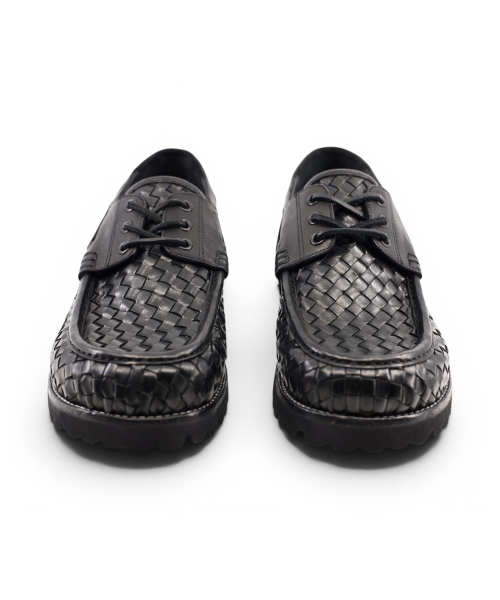 [EXTRALIGHT] Hammer Cowhide Mesh Boat Shoes Black thumbnail 3