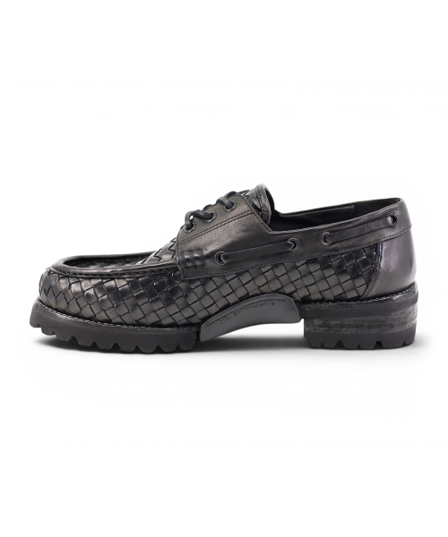 [EXTRALIGHT] Hammer Cowhide Mesh Boat Shoes Black thumbnail 5