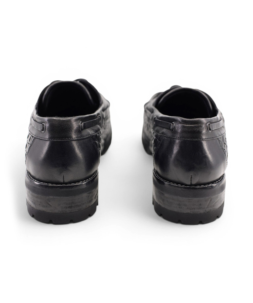 [EXTRALIGHT] Hammer Cowhide Mesh Boat Shoes Black thumbnail 6