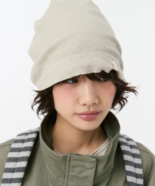 REVERSIBLE LAYERED KNIT BEANIE, CREAM thumbnail 10