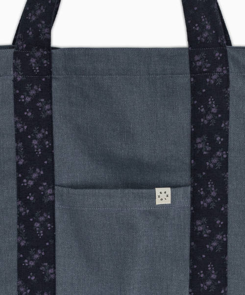 VINTAGE FLORAL TOTE BAG, BLUE thumbnail 4