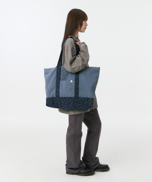 VINTAGE FLORAL TOTE BAG, BLUE thumbnail 6