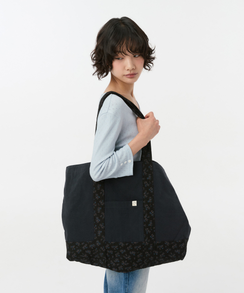 VINTAGE FLORAL TOTE BAG, BLUE thumbnail 11