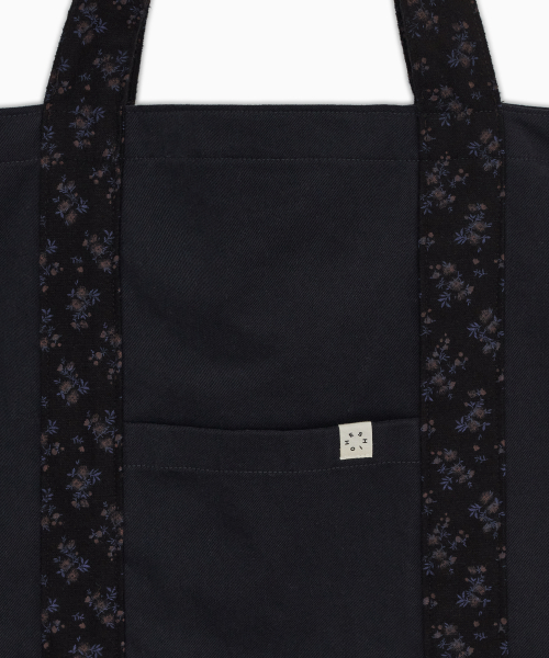 VINTAGE FLORAL TOTE BAG, BLACK thumbnail 4