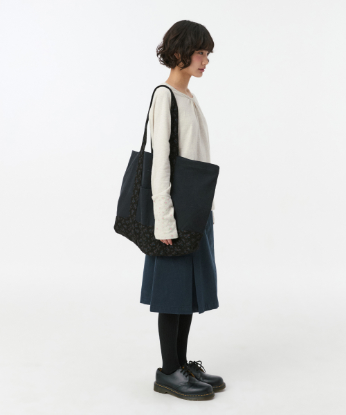 VINTAGE FLORAL TOTE BAG, BLACK thumbnail 6