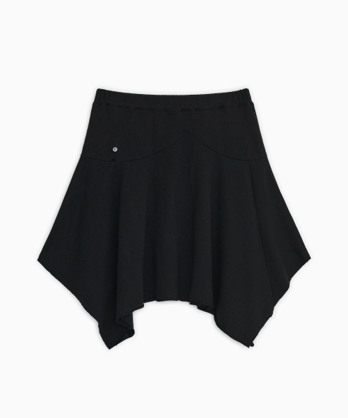 TWO WAY ASYMMETRIC JERSEY SKIRT, BLACK thumbnail 2