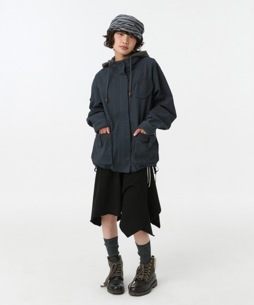 TWO WAY ASYMMETRIC JERSEY SKIRT, BLACK thumbnail 12