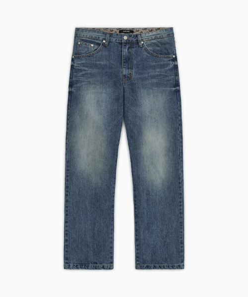 VINTAGE EMBROIDERED DENIM PANTS, BLUE thumbnail 2