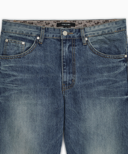VINTAGE EMBROIDERED DENIM PANTS, BLUE thumbnail 4